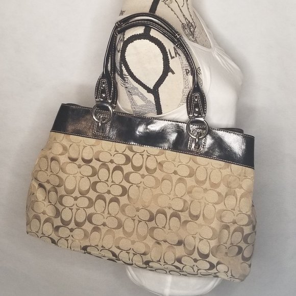 Coach Dark Brown "Penelope" Signature Bag - Picture 3 of 8